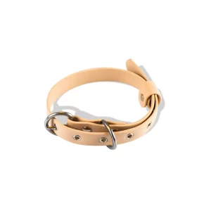 Coleira Mini de Biothane nude para cachorro, com fivela em aço inox